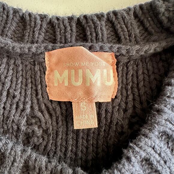Show Me Your Mumu Day to Day 100% Cotton Chunky Cable Knit Black Sweater S - Picture 5 of 9